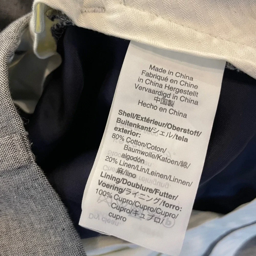 NWT J.Crew Ludlow Slim Fit Pant Mens 32x26 (Tag 30x30) Linen Blend Somelos H4161